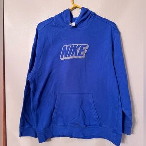 Vintage Y2K Blue Embroidered Nike Hoodie Sweatshirt Gray Label